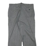 Mens Cotton Blend Grey Regular Fit Button Closure Trousers W34 L29 Casual