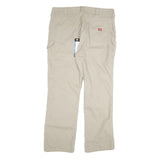 DICKIES Womens Regular Beige Cotton Blend Trouser W38 L32 Workwear Casual Zip