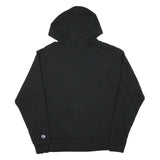 CHAMPION Mens Black Hoodie M Cotton Blend Pullover Logo Print Casual Wear