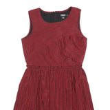 DKNY Womens Red & Black Sleeveless Fit & Flare Polyester Blend Mini Dress M