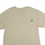 DICKIES Mens Beige Pocket T-Shirt XL Short Sleeve Crew Neck Casual Cotton