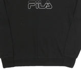 FILA Womens Black Crystal Logo Crew Neck XS Sweatshirt Cotton Blend Casual
