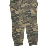 BERSHKA Womens Green Camouflage Slim Cargo Trousers W26 L26 Cotton Blend Zip