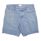 RESERVED Mens Denim Blue Shorts L W36 Cotton Blend Casual Classic Fit Zip