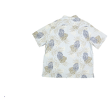 CROFT & BARROW Mens White & Beige Leaf Print Shirt XL Summer Casual Cotton