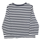 TOMMY HILFIGER Womens Black & White Striped Crew Neck S Sweatshirt Logo Print