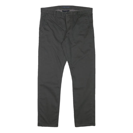 DOCKERS Mens Slim Black Cotton Blend Slim Straight Trousers W35 L30 Casual Smart