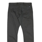 DOCKERS Mens Slim Black Cotton Blend Slim Straight Trousers W35 L30 Casual Smart