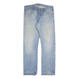 LEVI'S 501 Mens Jeans Blue Regular Straight Denim Light W38 L34 Button Closure