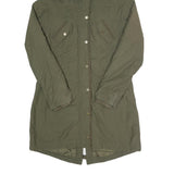 TOMMY HILFIGER Womens Green Cotton Blend Outdoor Jacket M Zip Hooded Lightweight