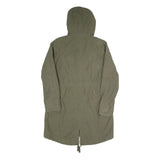 TOMMY HILFIGER Womens Green Cotton Blend Outdoor Jacket M Zip Hooded Lightweight