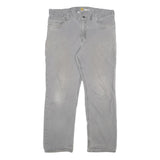 CARHARTT Mens Cotton Blend Grey Relaxed Fit Straight Trousers W36 L30 Workwear
