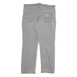 CARHARTT Mens Cotton Blend Grey Relaxed Fit Straight Trousers W36 L30 Workwear