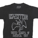 LED ZEPPELIN Mens Black Graphic T-Shirt S Short Sleeve Crew Neck Band Vintage