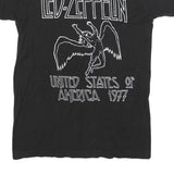 LED ZEPPELIN Mens Black Graphic T-Shirt S Short Sleeve Crew Neck Band Vintage
