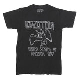 LED ZEPPELIN Mens Black Graphic T-Shirt S Short Sleeve Crew Neck Band Vintage