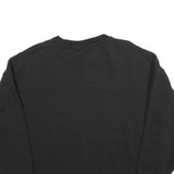 PUMA Womens Black L Crew Neck Logo Sweatshirt Cotton Blend Casual Pullover