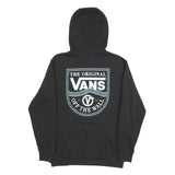 VANS Mens Black Cotton Blend Pullover Hoodie S Off The Wall Logo