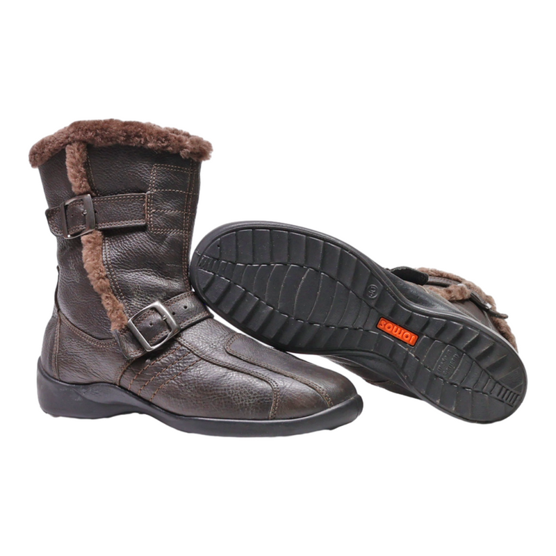JOMOS Snow Boots Brown Leather Womens UK 7