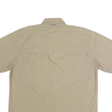 DICKIES Mens Beige Cotton Blend Work Shirt L Button Pocket Casual