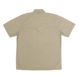 DICKIES Mens Beige Cotton Blend Work Shirt L Button Pocket Casual