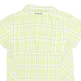 COLUMBIA Womens Lime Green Plaid Shirt S Lightweight Breathable Summer Button-Up