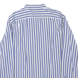 NAUTICA Mens Blue & White Striped Shirt L Classic Cotton Blend Long Sleeve