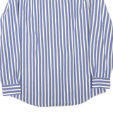 NAUTICA Mens Blue & White Striped Shirt L Classic Cotton Blend Long Sleeve