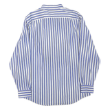 NAUTICA Mens Blue & White Striped Shirt L Classic Cotton Blend Long Sleeve