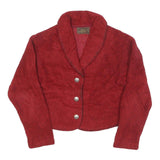 ROUGH RIDER Womens Red Jacket S Polyester Blend Button Shawl Collar Plain