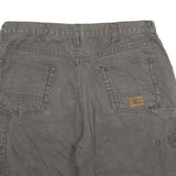 BIG SMITH Mens Cargo Shorts Grey Cotton Twill Relaxed Fit L W34 Workwear Pockets