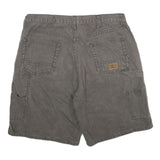 BIG SMITH Mens Cargo Shorts Grey Cotton Twill Relaxed Fit L W34 Workwear Pockets