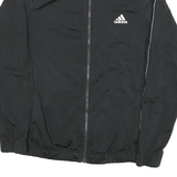 ADIDAS Womens Black & White Track Jacket M Polyester Blend Zip Athletic Casual