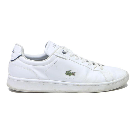 LACOSTE Men's Lace-Up Trainers White Leather UK 10 Casual Sneaker