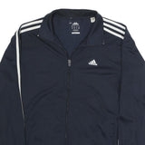 ADIDAS Mens Navy Blue Track Jacket M Polyester Blend Zip Casual Sportswear
