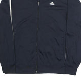 ADIDAS Mens Navy Blue Track Jacket M Polyester Blend Zip Casual Sportswear