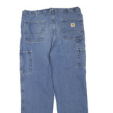 CARHARTT Mens Regular Fit Blue Denim Jeans W38 L34 Workwear Cotton Blend Zip