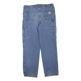 CARHARTT Mens Regular Fit Blue Denim Jeans W38 L34 Workwear Cotton Blend Zip