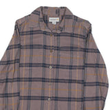 CARHARTT Womens Brown & Navy Checked Shirt S Cotton Blend Casual Workwear