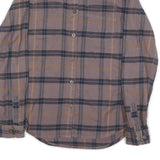CARHARTT Womens Brown & Navy Checked Shirt S Cotton Blend Casual Workwear