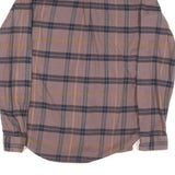 CARHARTT Womens Brown & Navy Checked Shirt S Cotton Blend Casual Workwear