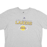 ADIDAS Mens Grey Los Angeles Lakers Graphic T-Shirt 2XL Short Sleeve Crew Neck