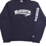 CHAMPION Mens Navy Washington Huskies Pullover Hoodie XL Cotton Blend