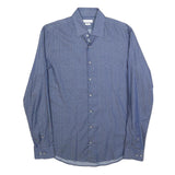 CALVIN KLEIN Mens Blue Shirt M Cotton Blend Long Sleeve Button Shirt