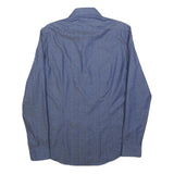 CALVIN KLEIN Mens Blue Shirt M Cotton Blend Long Sleeve Button Shirt