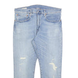LEVI'S 512 BIG E Mens Slim Jeans Blue Denim Light W34 L25 Cotton Blend Zip