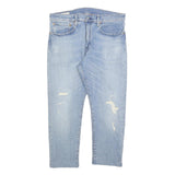 LEVI'S 512 BIG E Mens Slim Jeans Blue Denim Light W34 L25 Cotton Blend Zip