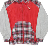 ARGEE Mens Red & Grey Hoodie Jacket L Polyester Blend Plain Zip Casual Lightwear