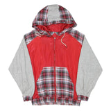 ARGEE Mens Red & Grey Hoodie Jacket L Polyester Blend Plain Zip Casual Lightwear