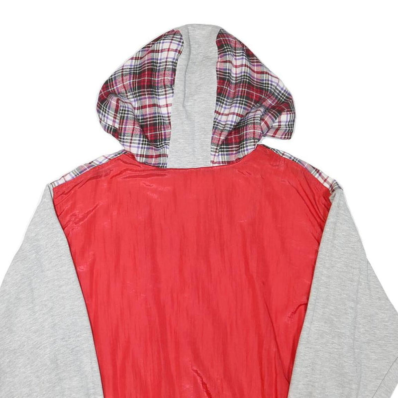 ARGEE Mens Red & Grey Hoodie Jacket L Polyester Blend Plain Zip Casual Lightwear